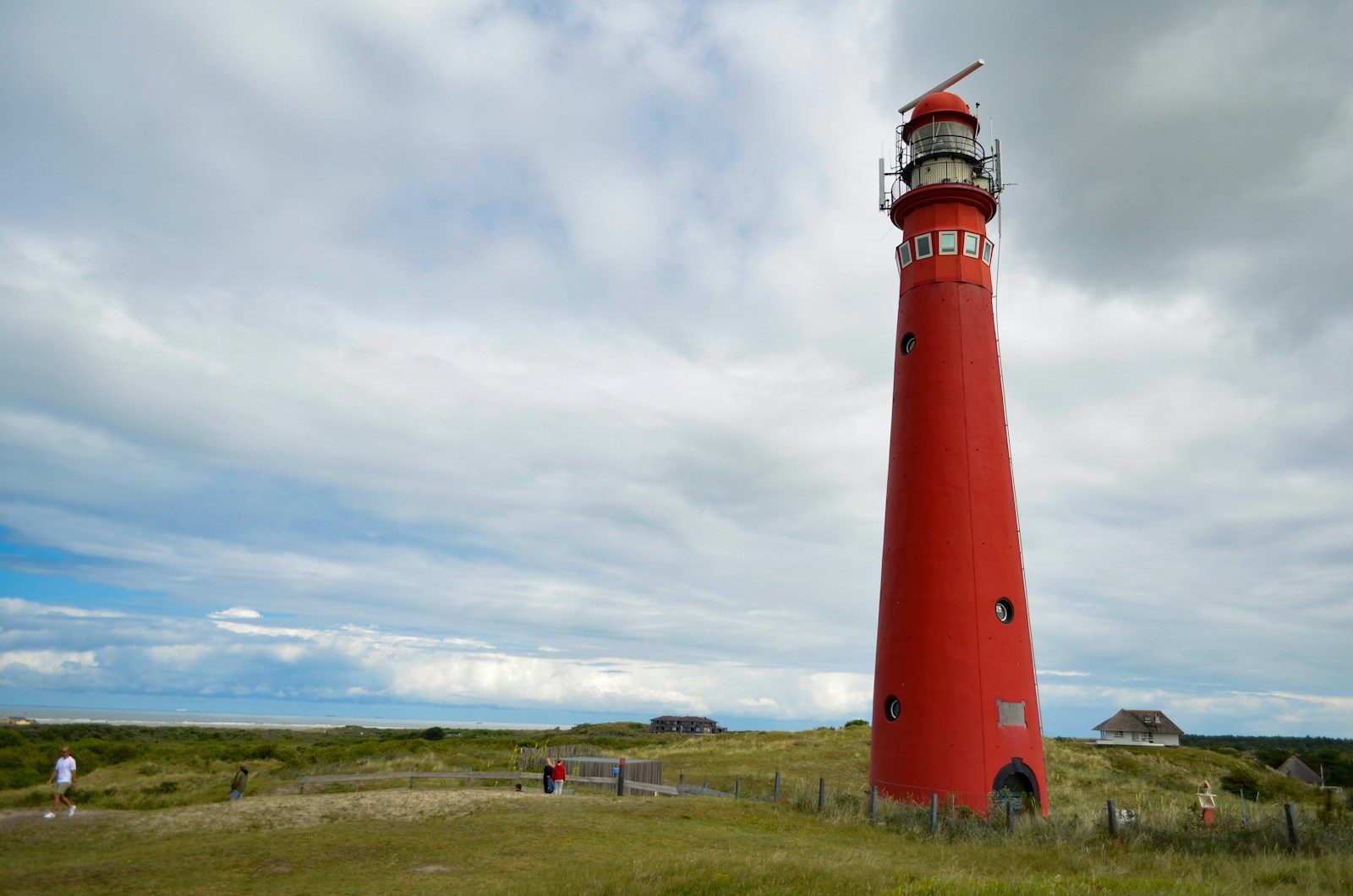 a red and white lighthouse