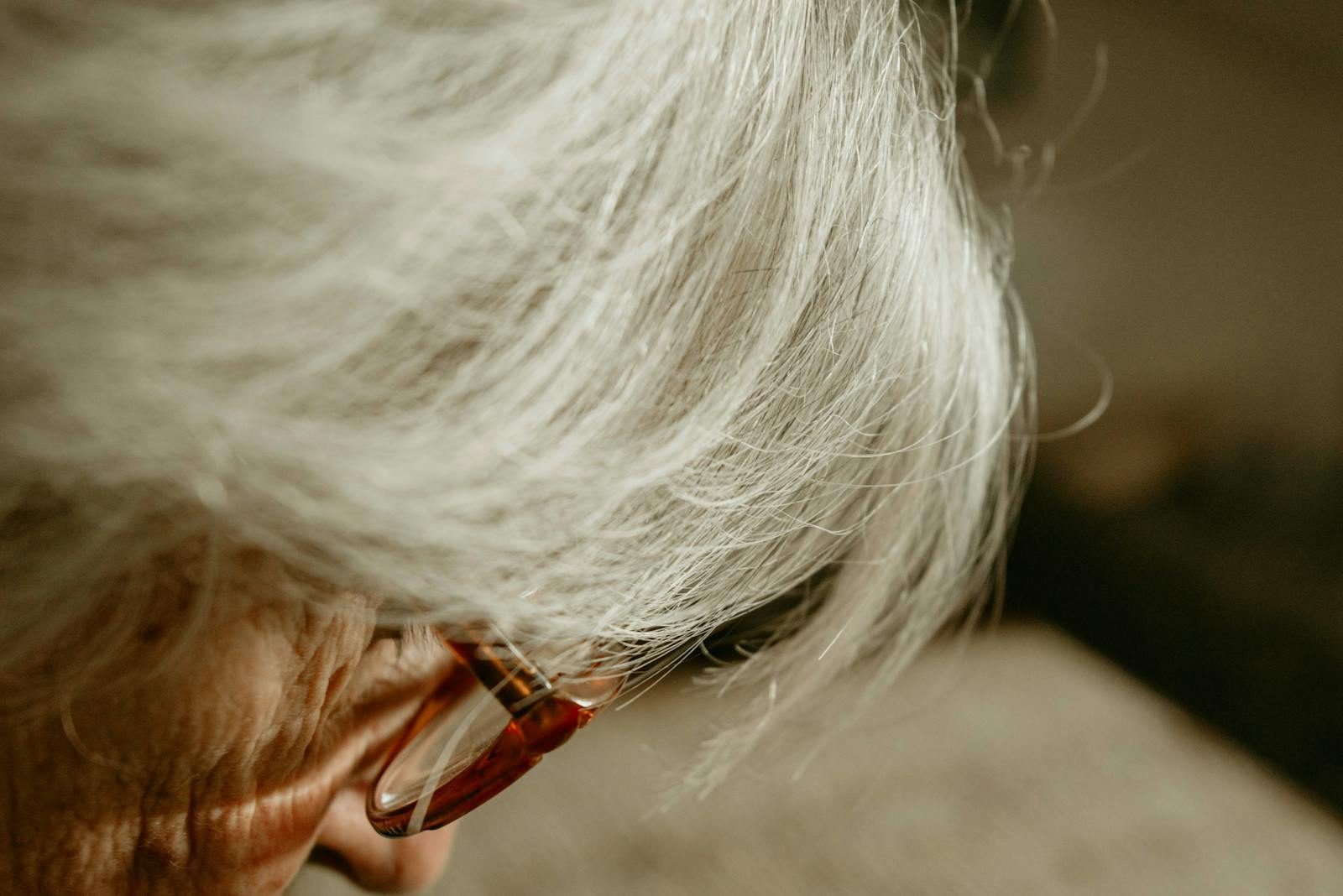 A focused close-up of a senior adult wearing glasses, highlighting wisdom and experience.